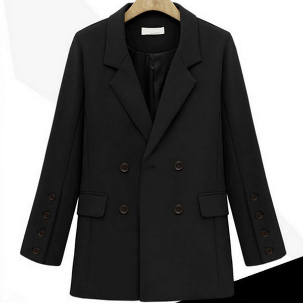 Office Lady Blazer Female Long Sleeve Turn-down Collar Women's Suit 2022 New Elegant Jackets Solid Color Coats