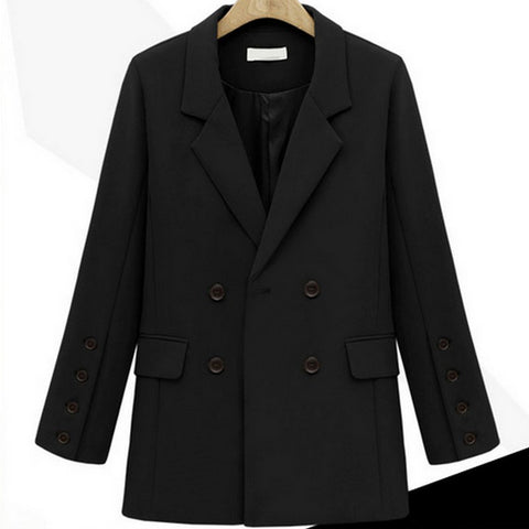 Office Lady Blazer Female Long Sleeve Turn-down Collar Women's Suit 2022 New Elegant Jackets Solid Color Coats