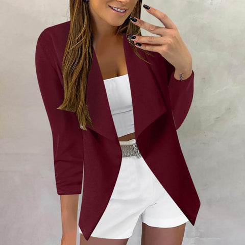 Office Lady Blazer Slim Suit Jacket Women Blazer Casual 3/4 Sleeve Polyester Blazer Women Suits Coat blazer mujer пиджак женский