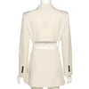 Office Lady Blazers Two Piece Set Autumn Hollow Out Elegant High Streetwear Suits Lonh Seelve Coat Patchwork Pants 2023