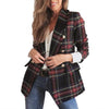 Office Lady Double Side Woolen Cardigan Plaid Double-breasted Blazer Jacket  Female Casual Coats Plaid Ladies Outerwear