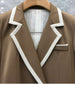 Office Lady Notched Collar Double Breasted Casual Long Sleeve Loose Blazer Coat Women 2023 Autumn Style Suit G899