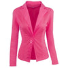 Office Lady Lapel Coat Single  Breasted Spring Outwear Candy Color Slim Business Clothes Fashion Streetwear Women Causal Jacket