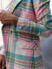 Office Lady Lapel Double Breasted Business Commute Blazers Spring Autumn Elegant Chic Coat Pink Plaid and Striped Blazer