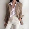 Office Lady Notched Collar Plaid Women Blazer Spring Autumn Jacket Casual Vintage Female Suits Coat Outerwear