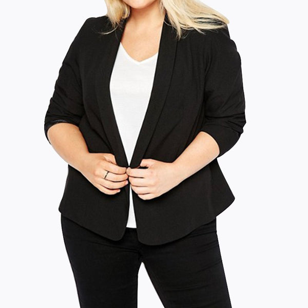 Office Lady Plus Size Blazer Women 6xl 5xl 2022 Spring Black  Style Notched Single Button Long Sleeve blazer feminino Oversize