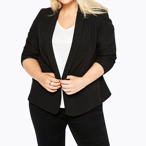 Office Lady Plus Size Blazer Women 6xl 5xl 2022 Spring Black  Style Notched Single Button Long Sleeve blazer feminino Oversize