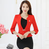 Office Lady Plus Size  Traditional Classical Half Sleeve Female Women Blazer Jacket White/Red S-4XL Blazer Feminino