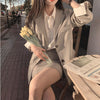 Office Lady Separately Women Costumes Women Sweet Solid Fall 2 Piece Set Blazer and High Waist Skirt Jacket Skirt Suits Sold