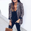 Office Lady Snakeskin Print Business Blazer Women Long Sleeve Shawl Collar Suit Jacket Coat Outwear