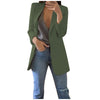 Office Lady Solid Blazer Coat Women Notched Collar Open Front Pockets Jacket Female Ol Formal Suit Long Sleeve Outwear