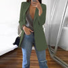 Office Lady Solid Blazer Coat Women Notched Collar Open Front Pockets Jacket Female Ol Formal Suit Long Sleeve Outwear