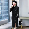 Office Lady Solid Two Piece Sets Women Full Sleeve Double Breasted Short Blazer Outfits Formal High Waist Slim Slit Skirts Suits