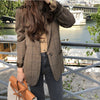 Office Lady Women Blazers and Jackets Plaid Blazer Korean Coat Women Winter Clothes Notched Single Breasted Outerwear