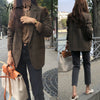 Office Lady Women Blazers and Jackets Plaid Blazer Korean Coat Women Winter Clothes Notched Single Breasted Outerwear