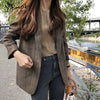 Office Lady Women Blazers and Jackets Plaid Blazer Korean Coat Women Winter Clothes Notched Single Breasted Outerwear