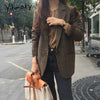 Office Lady Women Blazers and Jackets Plaid Blazer Korean Coat Women Winter Clothes Notched Single Breasted Outerwear
