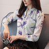 Office Shirts Floral Print Blouses Women 2019 Autumn Winter Chiffon Blouse Femme Casual V-neck Long Sleeve Tops Blusas Mujer