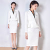 Office Skirt Suits For Women 2022 Spring Autumn White Long Sleeve Elegant Work Business Office Lady Formal 2 Piece Set Plus Size