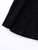 Office Slim Fitted Suit Blazer Women Peak Lapel Double Breasted Blazer Jacket Long Sleeve Black Elegant Textured Tweed Blazer