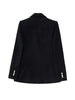 Office Slim Fitted Suit Blazer Women Peak Lapel Double Breasted Blazer Jacket Long Sleeve Black Elegant Textured Tweed Blazer