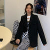 Office Style Autumn Blazer Women Casual Long Sleeve Loose Casual Solid Color Street Jacket Streetwear Outwear Clothing New