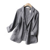 Office White Cotton Linen Thin Blazer Jackets Women Unlined Basic Formal Slim Coats Elegant Casual Summer Lapel Ol Outwear New
