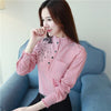 Office Womens Tops And Blouses Long Sleeve Striped Shirt O Neck Blue Pink Ladies Work Shirts Women Blusas Femininas Large Size