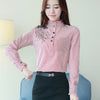 Office Womens Tops And Blouses Long Sleeve Striped Shirt O Neck Blue Pink Ladies Work Shirts Women Blusas Femininas Large Size