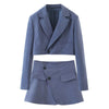 Office clothes blazer and skirt sets vintage two piece set women korean long sleeve cropped blazer skirt suits blazer suits