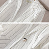 Offlce Lady White Striped Half Sleeve Blazer Women Korean Slim Oversized 4xl Classic Solid Suit Coats Elegant Business Outwear