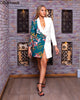 Olivekwok 2023 Woman Print  Patchwork Coats Long Sleeve Street Wear Casual Spring/Autumn Spliced  Blazers