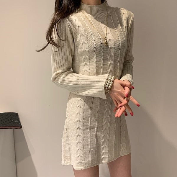 On the spot. Knitted dress