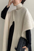 One Piece Dress Korean Chic Versatile High Collar Irregular Split Shawl Sweater Casual Interior Bottomed Dress Set