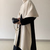 One Piece Dress Korean Chic Versatile High Collar Irregular Split Shawl Sweater Casual Interior Bottomed Dress Set