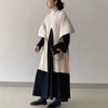 One Piece Dress Korean Chic Versatile High Collar Irregular Split Shawl Sweater Casual Interior Bottomed Dress Set