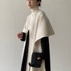 One Piece Dress Korean Chic Versatile High Collar Irregular Split Shawl Sweater Casual Interior Bottomed Dress Set