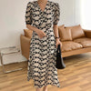One-Piece Summer Woman Dress Korean Elegant Short Sleeve Floral Dress Vintage Casual Office Lady Print Sundress Clothing Vestido
