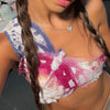 One Shoulder Vest Summer Y2K 2023 Butterfly Vest Female Girls Backless Strapless Colorful Printed Women Tops Camis Lady Ins