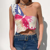 One Shoulder Vest Summer Y2K 2023 Butterfly Vest Female Girls Backless Strapless Colorful Printed Women Tops Camis Lady Ins