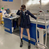 One-piece suit Chic Japan retro winter navy blue design blazer + high waist pleated skirt suits preppy unisex JK jacket sweet