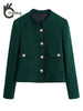 OneBling Za Woman 2022 Casual Traf Solid Single Breasted 2 Piece Sets Blazer Quilted Coats Button Mini Skirts Texture Woolen