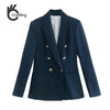 OneBling Za Woman 2022 Casual Traf Suit Jacket Autumn Notched Collar Double Breasted Slim Office White Blazers Female Coat