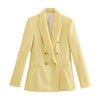 OneBling Za Woman 2022 Casual Traf Suit Jacket Autumn Notched Collar Double Breasted Slim Office White Blazers Female Coat