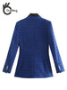 OneBling Za Woman 2022 Casual Traf Coats Spring PU Collar Patchwork Ornate Buttons Thick Blazers Tweed Woolen Suit Jacket