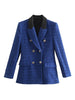 OneBling Za Woman 2022 Casual Traf Coats Spring PU Collar Patchwork Ornate Buttons Thick Blazers Tweed Woolen Suit Jacket