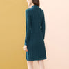 Only Plus Deep Green Patchwork Knitted Shirt Dress A-Line Stripe Hem Winter Office Lady Female 2022 Pearl Style Vestidos