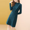 Only Plus Deep Green Patchwork Knitted Shirt Dress A-Line Stripe Hem Winter Office Lady Female 2022 Pearl Style Vestidos