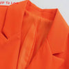Orange Elegant Blazers Chic Street Double Breasted Official Lady Spring Autumn Woman Female Outwears FP To Love