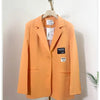 Orange Oversize Blazer Women 2022 Autumn Loose Wide Shoulder Suit Coats Casual Black Label Blazers Female